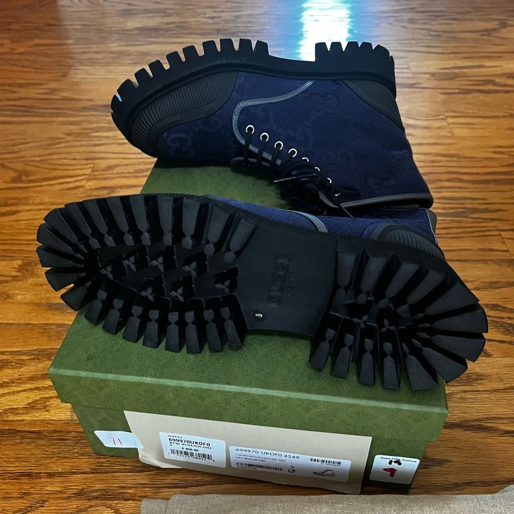 Gucci Maxi GG Lace Up Men Boots SIZE 9 - Picture 8 of 9